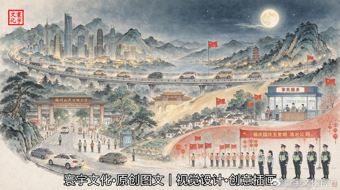福建总览国庆专题系列报道•视觉设计创意插画预先欣赏